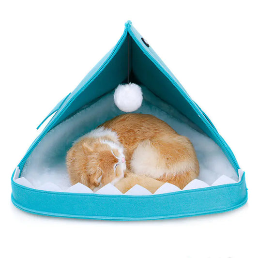 Customizable Felt Cat Bed - Shark Design for Pets