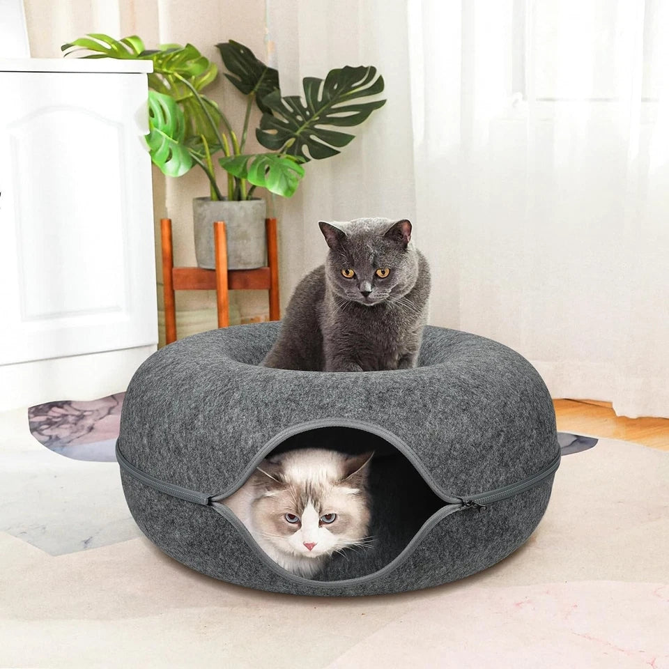 Wool Cat Cave House with Tunnel