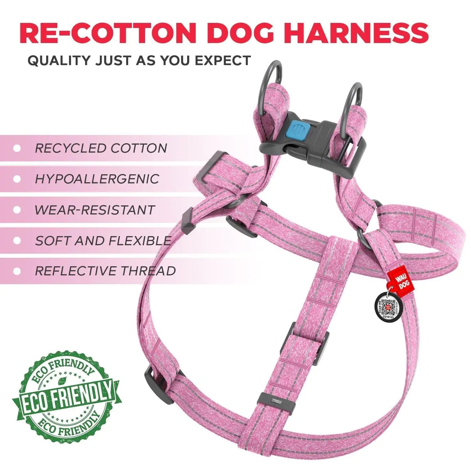 Eco-Friendly Re-Cotton Smart Harness For Dogs